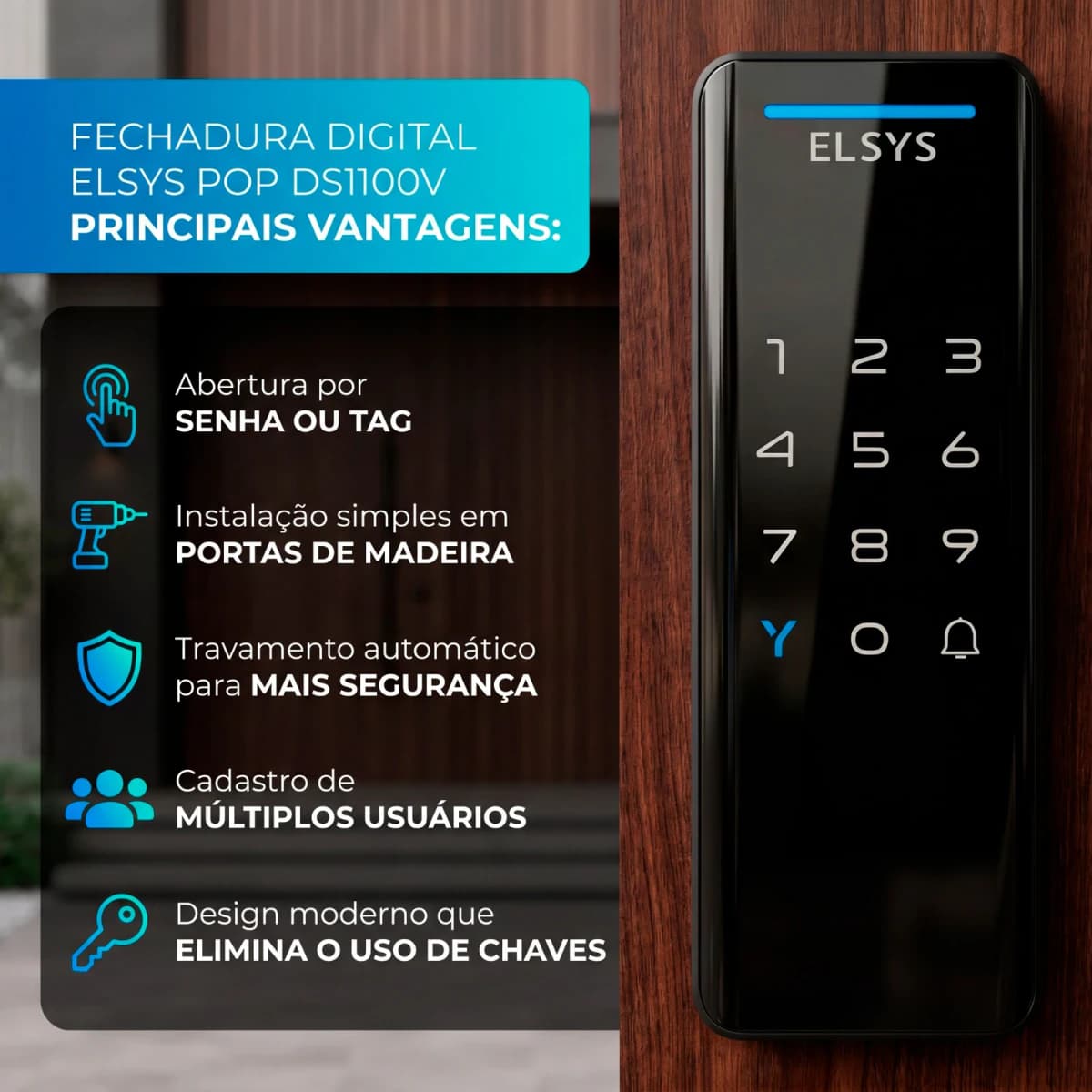 Fechadura Digital Elsys Pop DS1100V — foto principal