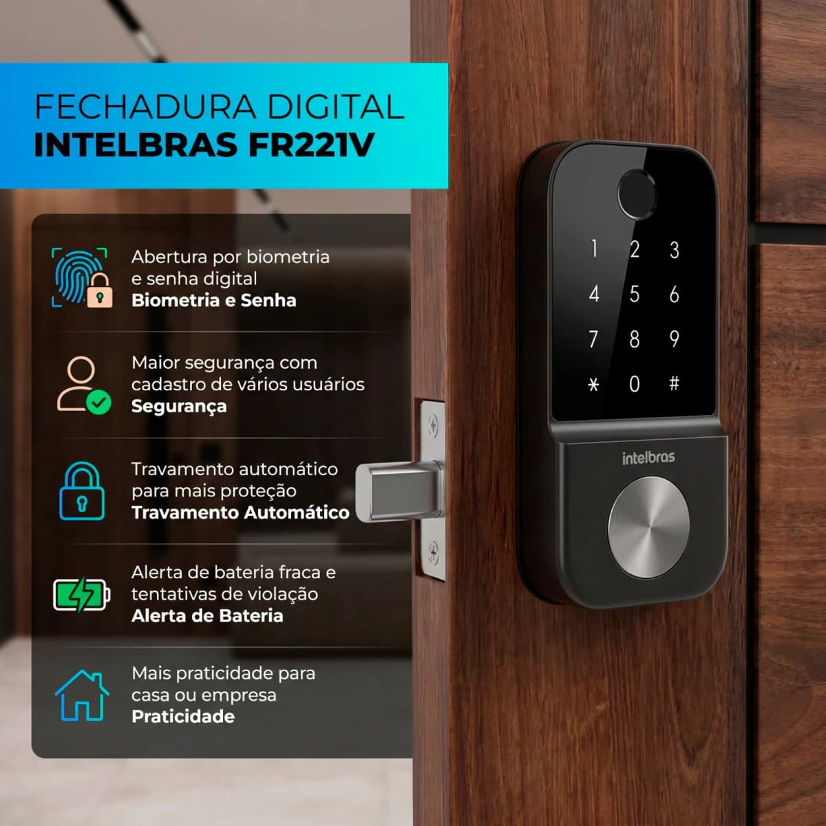 Fechadura Digital Intelbras FR221V — foto principal