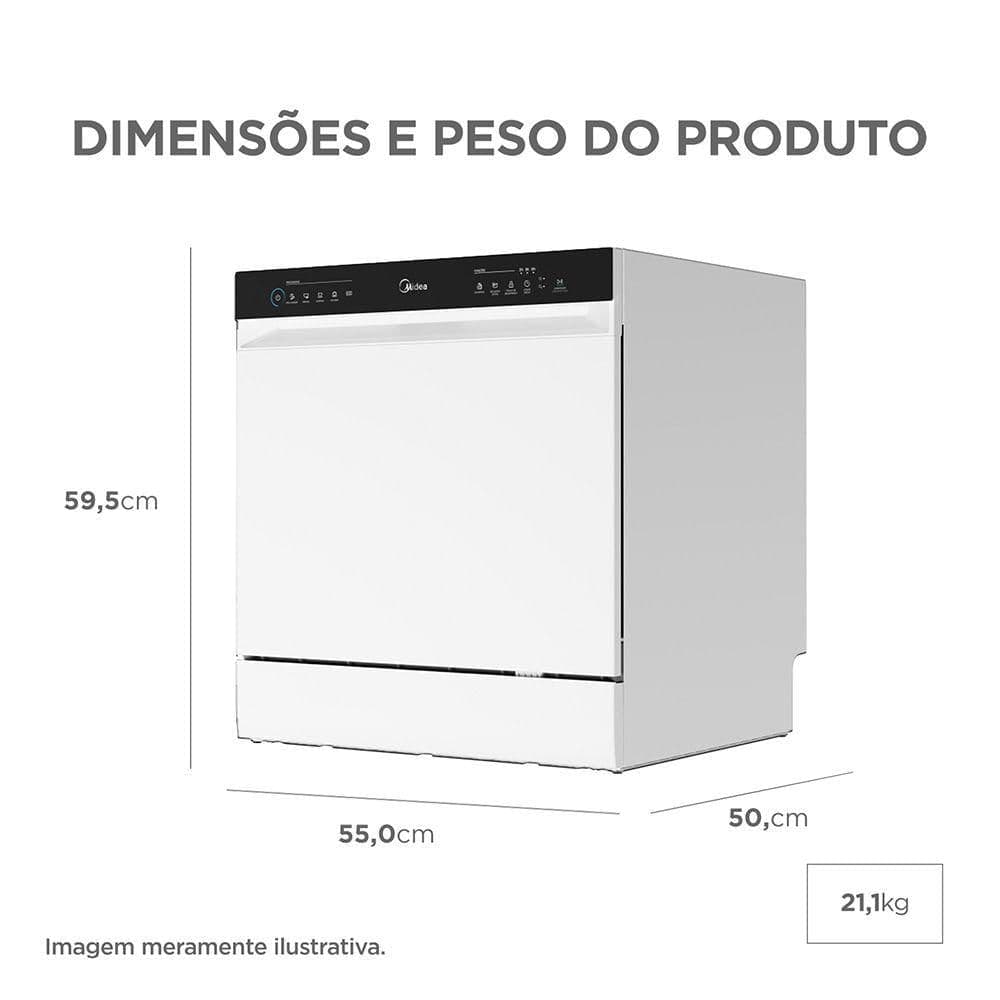 Lava-Louças Midea 8 Serviços MDWTF08W1 — foto 1