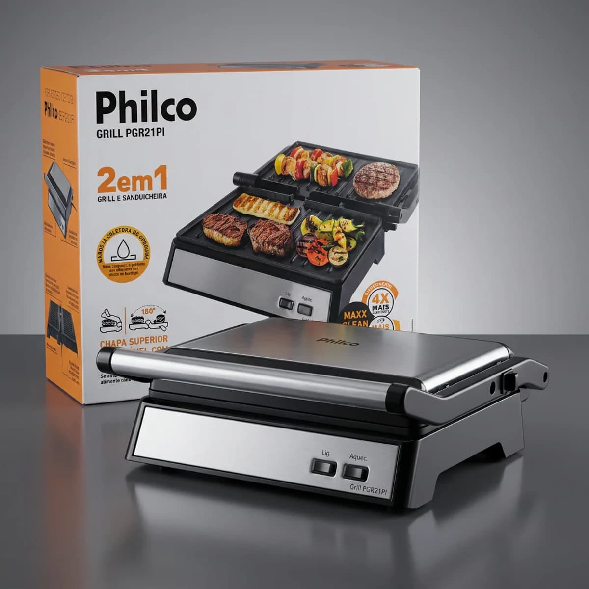 Sanduicheira e Grill Philco PGR21PI Maxx Clean — foto principal