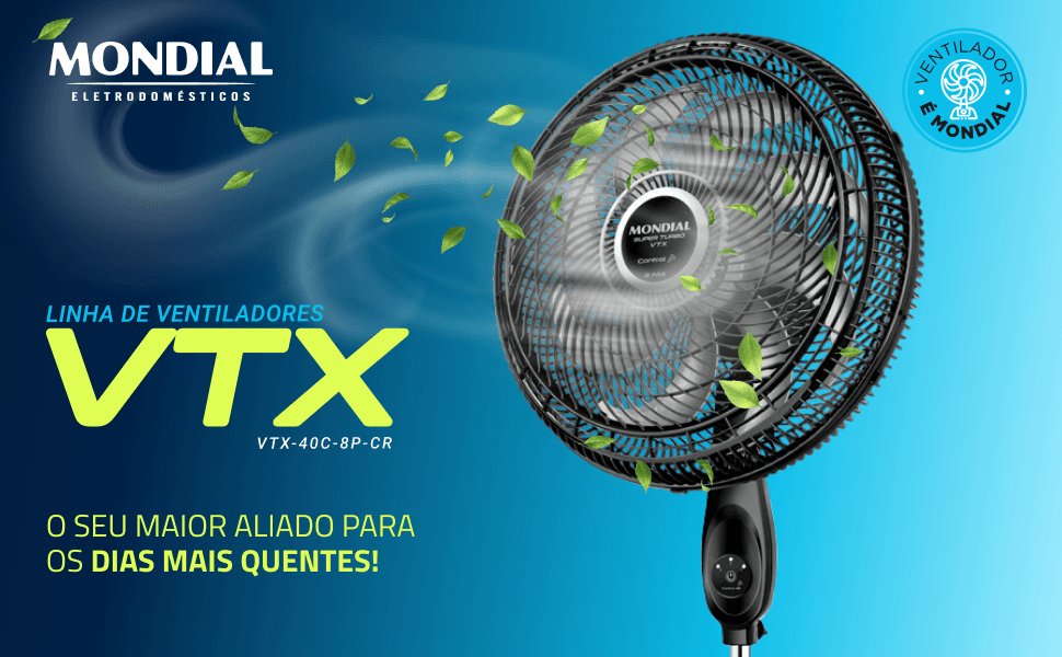 Ventilador de Coluna Mondial Super Turbo VTX-40C-8P — foto 1