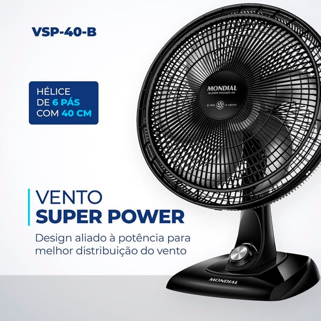 Ventilador de Mesa Mondial Super Power VSP-40-B — foto 1