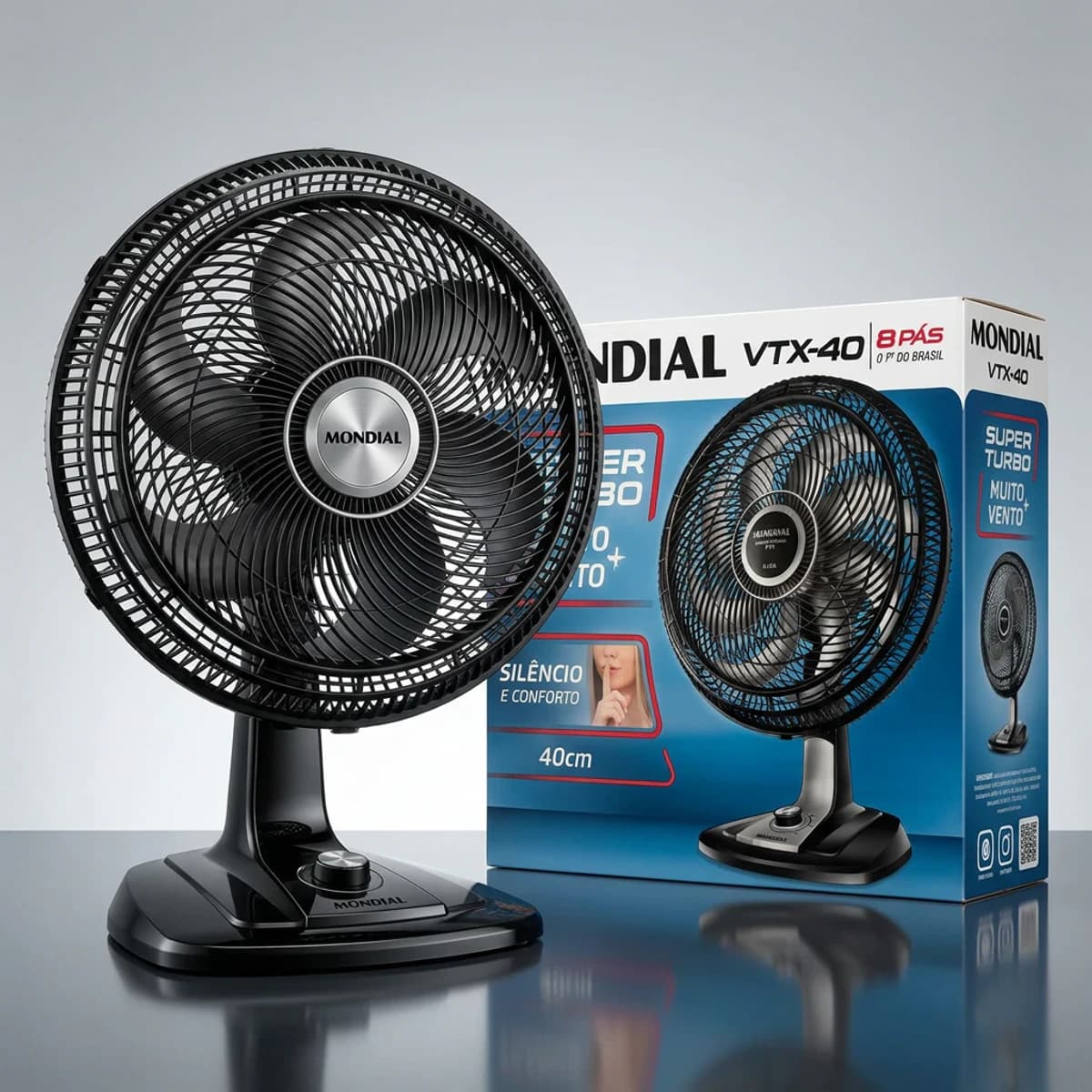 Ventilador de Mesa Mondial Super Turbo VTX-40-8P — foto principal